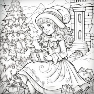 holiday themed children coloring pages