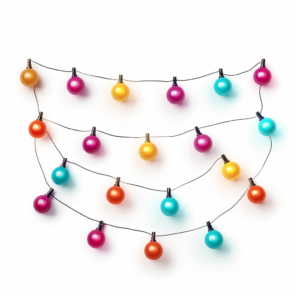 christmas lights,multicolored lamp garland isolated on white background