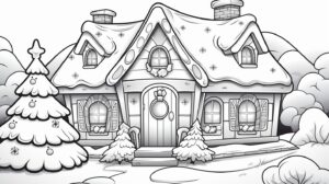 [AYXP=3078-4] easy-to-print black and white Christmas coloring pages. advertising, cartoon, ultra quality, professionnal, image only, 8k