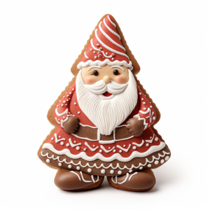 Christmas gingerbread gnome isolated on white background