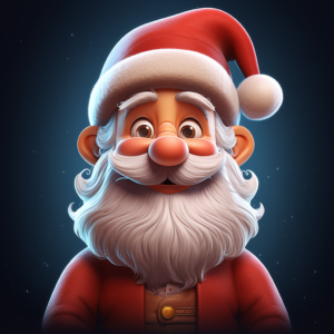 A Santa Claus with a red hat, time synthesis, cartoon style, UHD, hyper quality