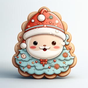 cartoon pastel cute christmas Sugar Cookie,on white background