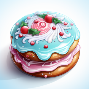 cartoon pastel cute christmas Thumbprint Cookie,on white background