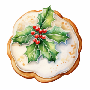 Christmas Sugar Cookie, watercolor, clipart
