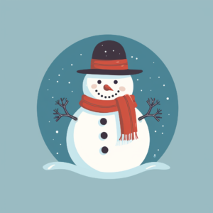 snowman for kids, mono color, icons, minimal, flat style