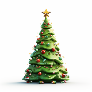 christmas tree, pixar, animation, white background