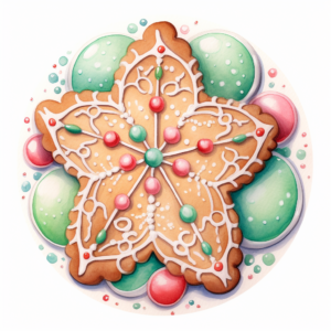 Christmas cookie pastel lovely ,Magical , on a white background, watercolor