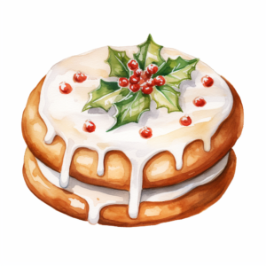 a beautiful watercolor clipart image of a gorgeous Christmas cookie. Isolated on a white background, clip art, no text.