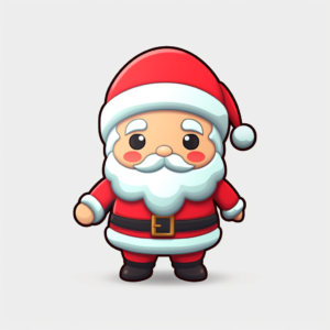 Santa clause kawaii vibrant colors white background