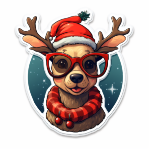 rudolf christmas, sticker