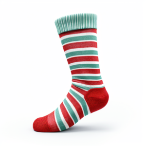 Christmas sock 1 above on white background