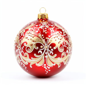 One Christmas ball on a white background