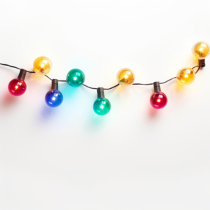 christmas lights on a white background