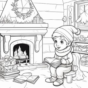 coloring page for kids empty about Christmas at preschool