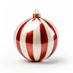one Christmas toy round on a white background