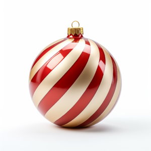 one Christmas toy round on a white background
