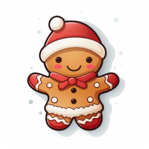 create a cute christmas cookie sticker in a white background | STYLE: kawai