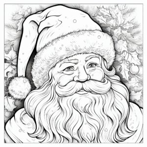 coloring book page for kids,santa,no shade,low details--2:3