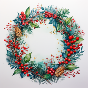 watercolor christmas wreath