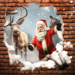 santa claus and reindeer