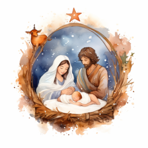 Nativity scene clipart, christmas design nativity Religious art Christian, watercolor, white background