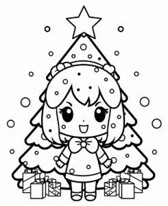 cute kawaii coloring books for kids stamp Christmas tree Christmas charley harper halloween dots dashes patterns white background outline . hard lines reminiscent of a paper cutout . hard lines reminiscent of a paper cutout white and black. Black outline no shadow white background .Anime Upscale, 8k,