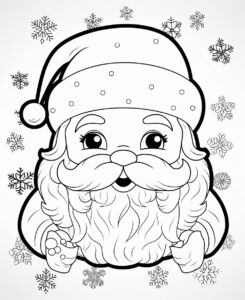 cute kawaii coloring books for kids stamp santa claus Christmas charley harper halloween dots dashes patterns white background outline . hard lines reminiscent of a paper cutout . hard lines reminiscent of a paper cutout white and black. Black outline no shadow white background .Anime Upscale, 8k,