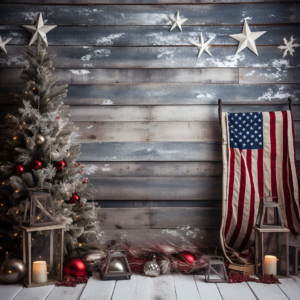 American Christmas backdrop,