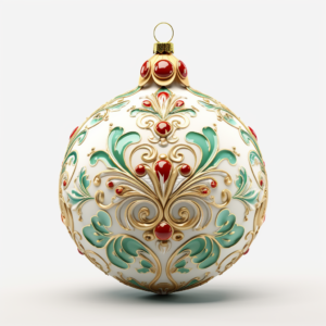 Ceramic ornament, Christmas ornament, on white background, Unreal Engine, high quality photo, 8K