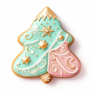 pastel christmas cookie clipart isolated on white background