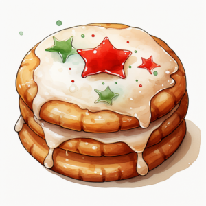 Christmas cookie, watercolor, simple icon vector illustration, svg file, simple, single object, white background