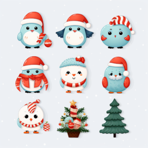 Cute christmas clipart sets no background