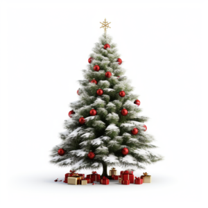 Christmas tree, white background