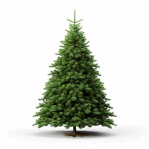 photorealistic Christmas tree, white background