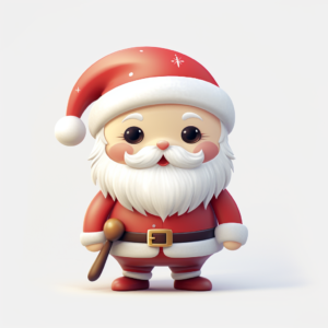 Christmas cute santa cluse on white background