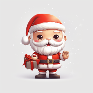 Christmas cute santa on white background