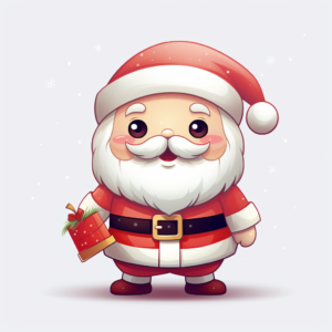 Christmas cute santa on white background