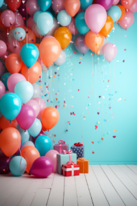 birthday background theme bright colors --ar 2:3 --v 5.2