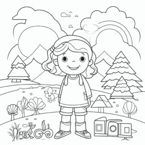 minimal things kids can color in for coloring book pages, no shadows, modern, low detail, no shading, thick lines, , white backgroud, simple, few lines no color - - ar 9: 1 1 --stylize 50 --v 5.2