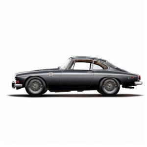side profile of classic MGB in charcoal 8K photorealistic isolated on white or transparent background