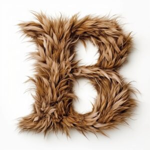 English letter B, whose texture is like Tangled matted brown rabbit fur. Pure white background. --no shadow, transparent --v 5.2