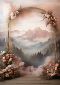 Boho Mountain Arch Set Digital Backdrops, Maternity Backdrop Overlays, Studio Backdrop Overlays, Fine Art Textures, Photoshop Overlays --ar 5:7 --v 5.2