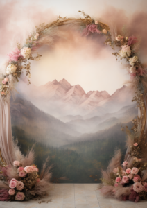 Boho Mountain Arch Set Digital Backdrops, Maternity Backdrop Overlays, Studio Backdrop Overlays, Fine Art Textures, Photoshop Overlays --ar 5:7 --v 5.2