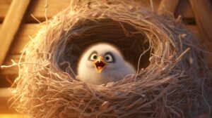 a bird nest in pixar animation style --ar 16:9 --v 5.2