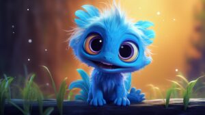 a cute, made up friendly creature in pixar animation style with a bright background --ar 16:9 --v 5.2