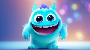 a cute, made up friendly smiling creature in pixar animation style with a bright background --ar 16:9 --v 5.2