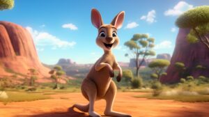 a friendly kangaroo in pixar animation style --ar 16:9 --v 5.2