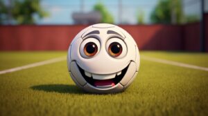 a friendly soccer ball in pixar animation style --ar 16:9 --v 5.2