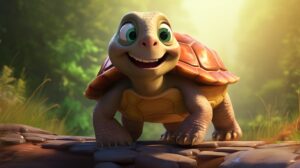 a friendly tortoise in pixar animation style --ar 16:9 --v 5.2