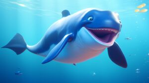 a friendly whale in pixar animation style --ar 16:9 --v 5.2